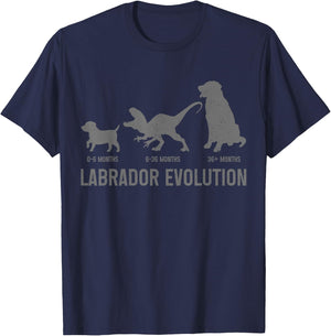 Labrador Evolution Funny Labrador Retriever Mom Dad Dog T-Shirt - T-Shirt | Navy