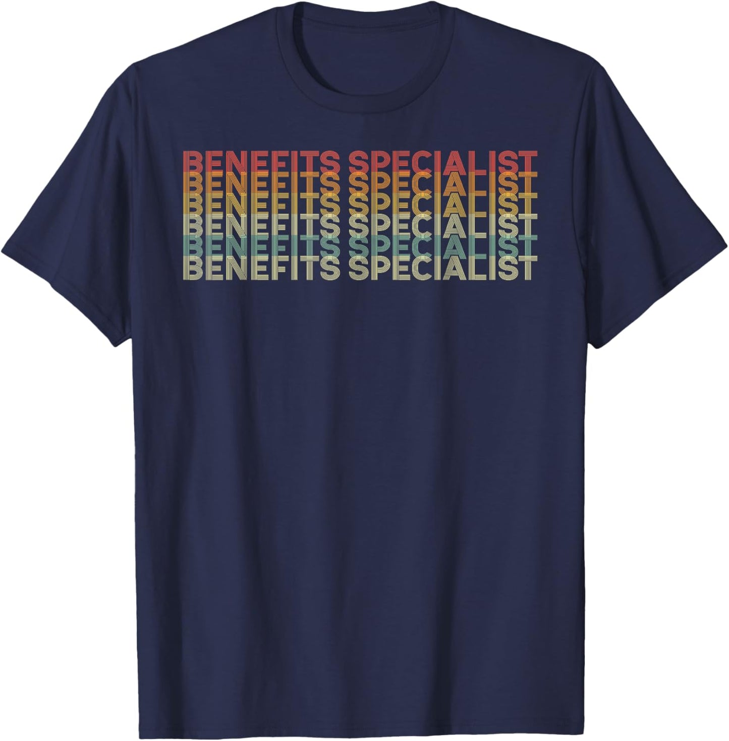 Retro 70s Benefits Specialist Job Title T-Shirt - T-Shirt | Navy