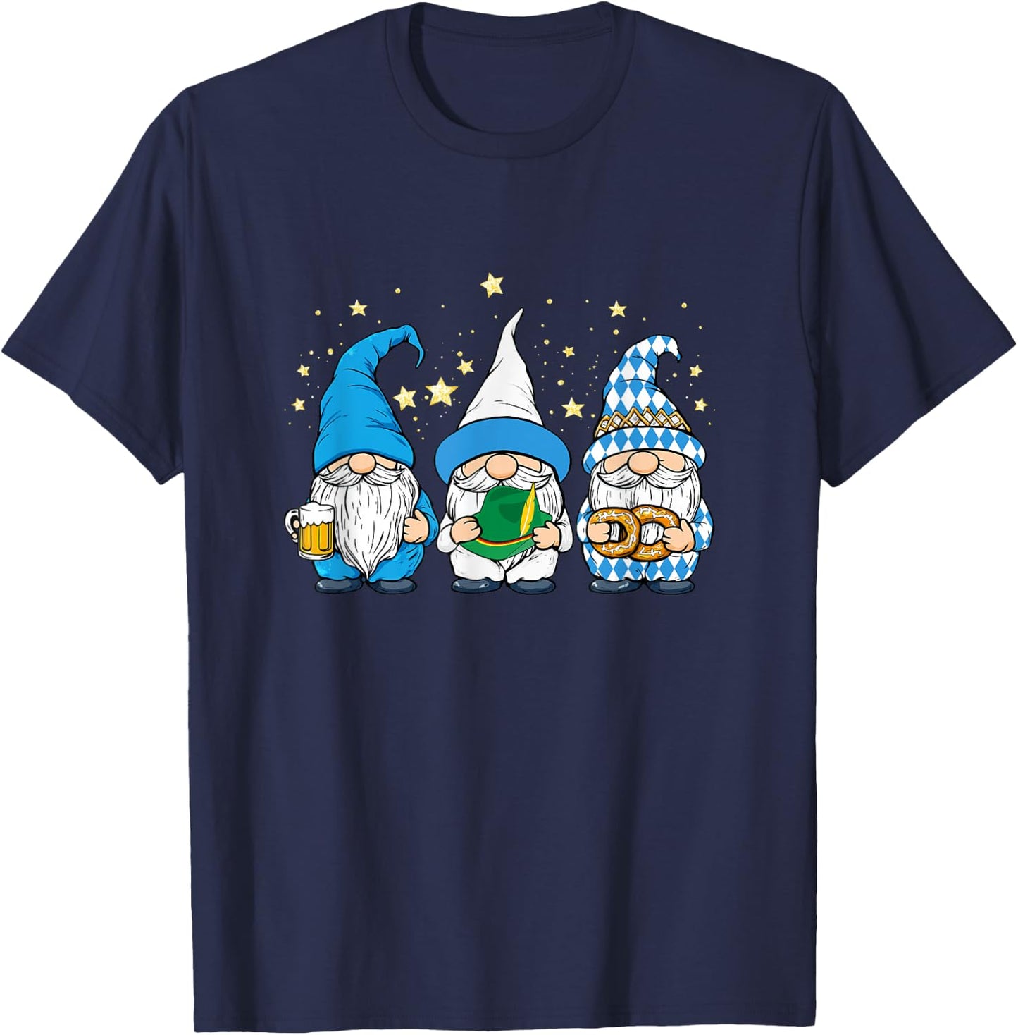 Bavarian Gnomes Octoberfest German Oktoberfest Men Women T-Shirt - T-Shirt | Navy