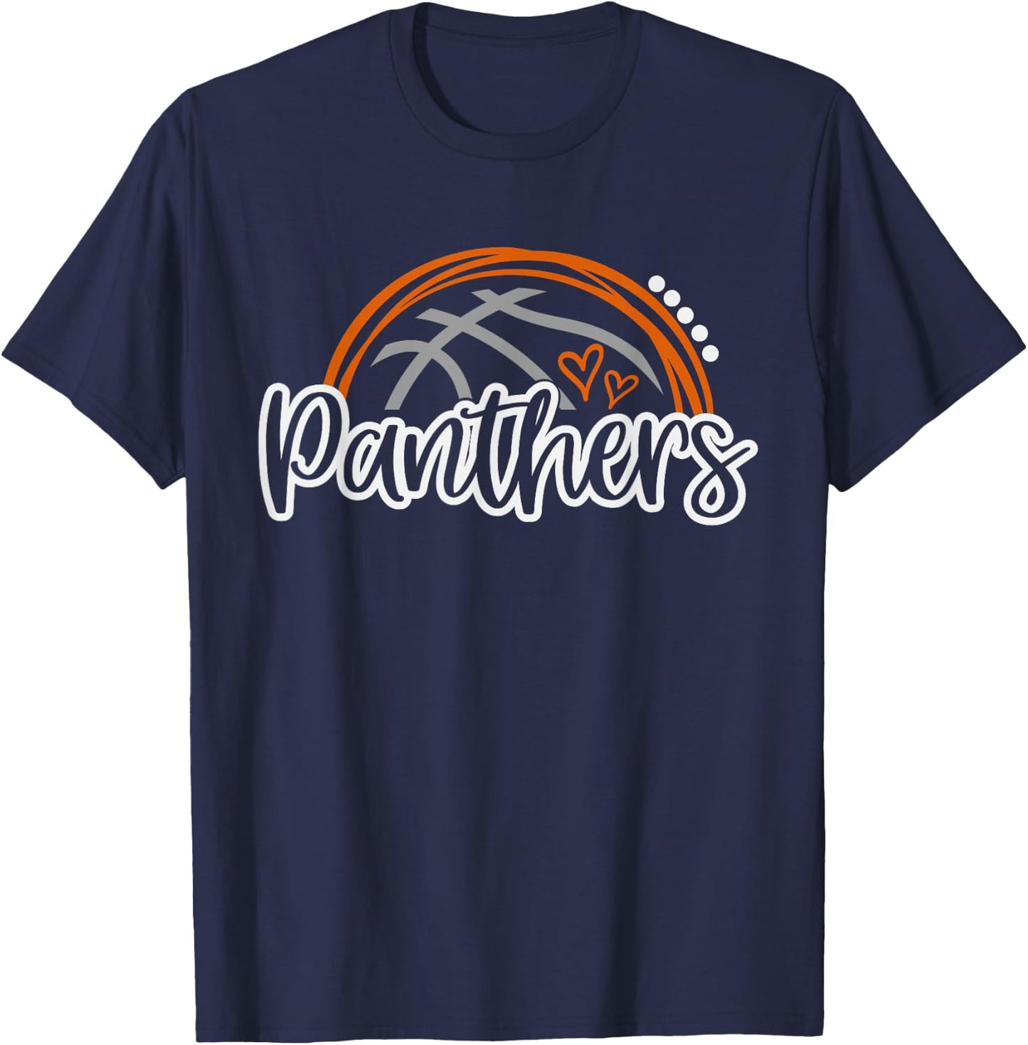 Basketball Panther School Sports Fan Team Spirit T-Shirt - T-Shirt | Navy