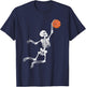 Basketball Skeleton Halloween Player Catcher Boys Kids T-Shirt - T-Shirt | Navy