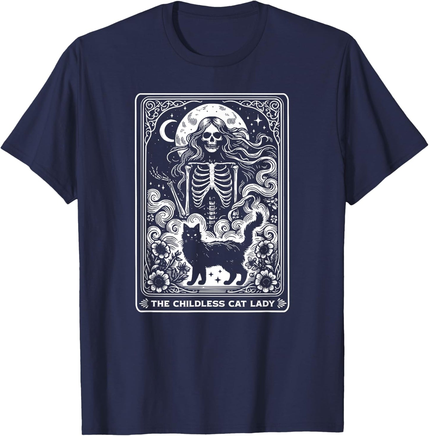 The Childless Cat Ladies Tarot Card T-Shirt - T-Shirt | Navy