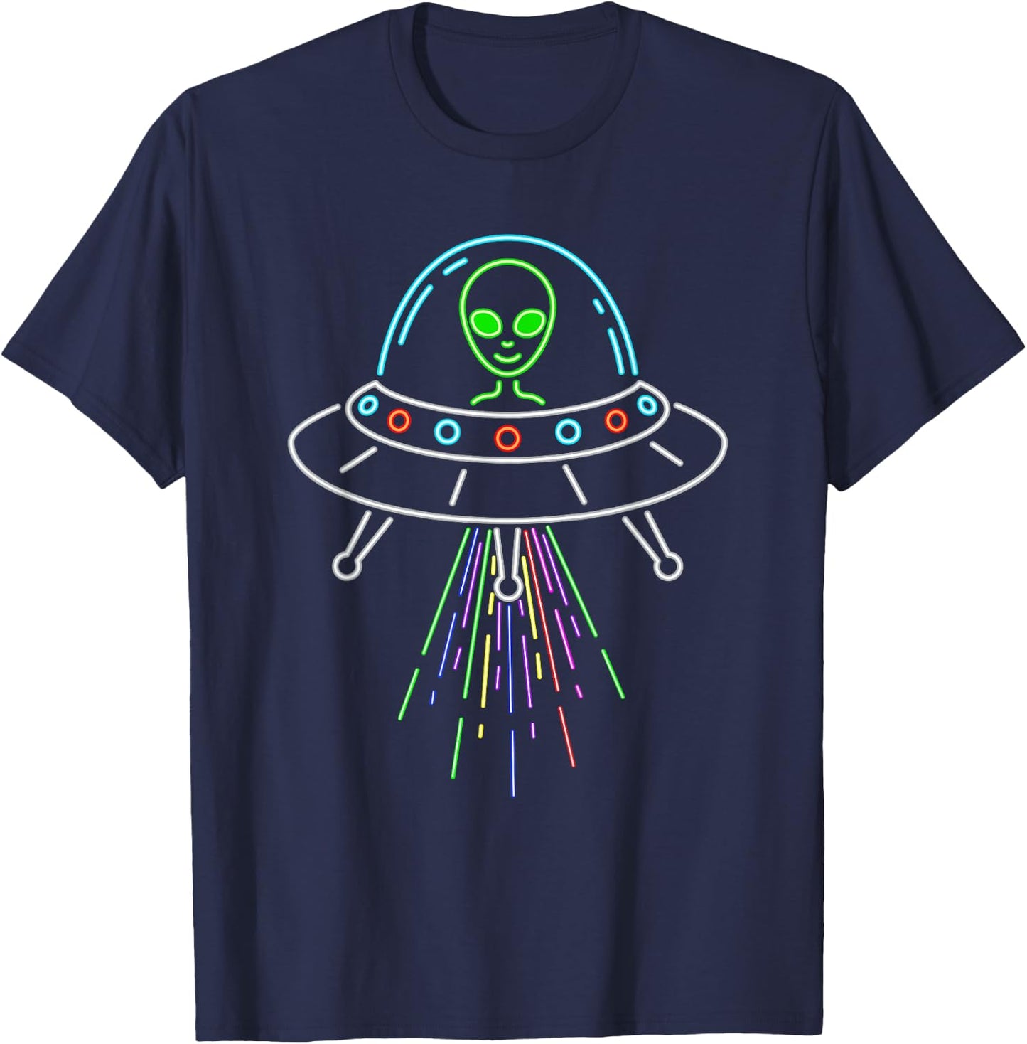 Alien Abduction UFO Alien T-Shirt - T-Shirt | Navy