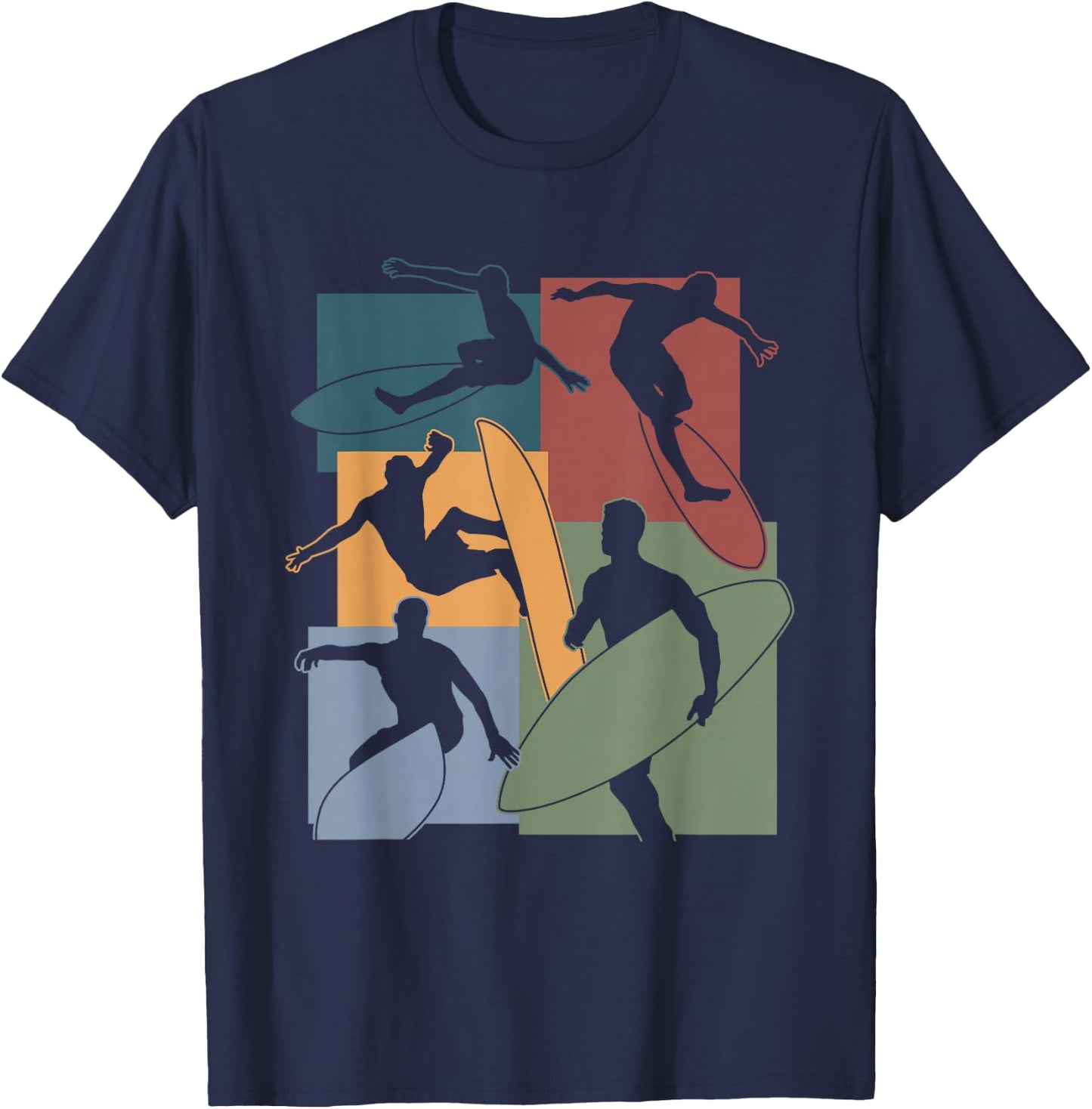 Vintage Surfing Surfer Surfboarding Surfboard Enthusiasts T-Shirt - T-Shirt | Navy