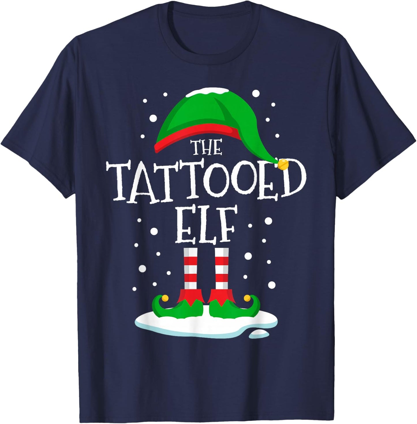 The Tattooed Elf Christmas Family Matching Xmas Tattoo Funny T-Shirt - T-Shirt | Navy