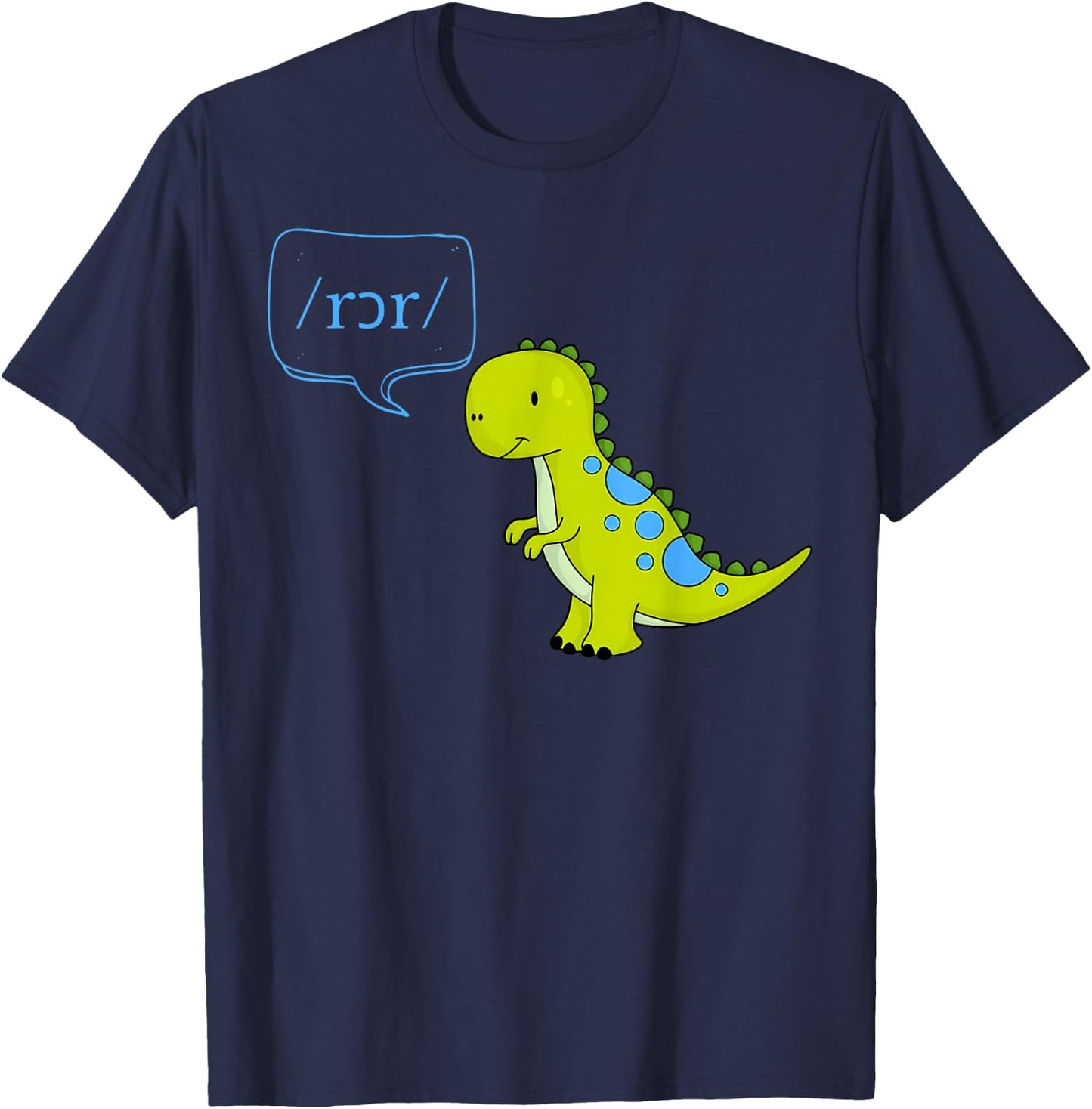 Cute Dinosaur SLP Phonetic CCC-SLP Early Intervention T-Shirt - T-Shirt | Navy