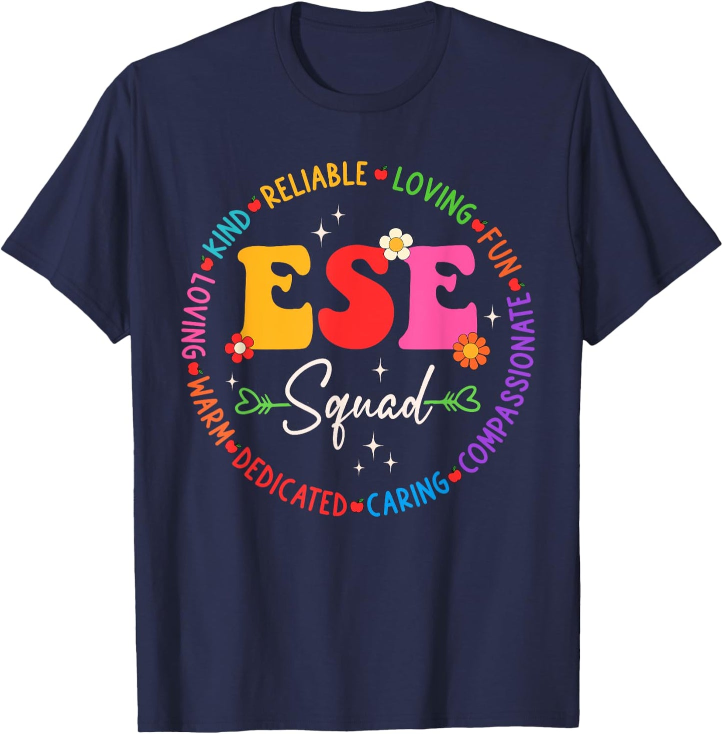 ESE Squad First Last Day Team Teacher Student Tribe Men Women Girls Kids T-Shirt - T-Shirt | Navy