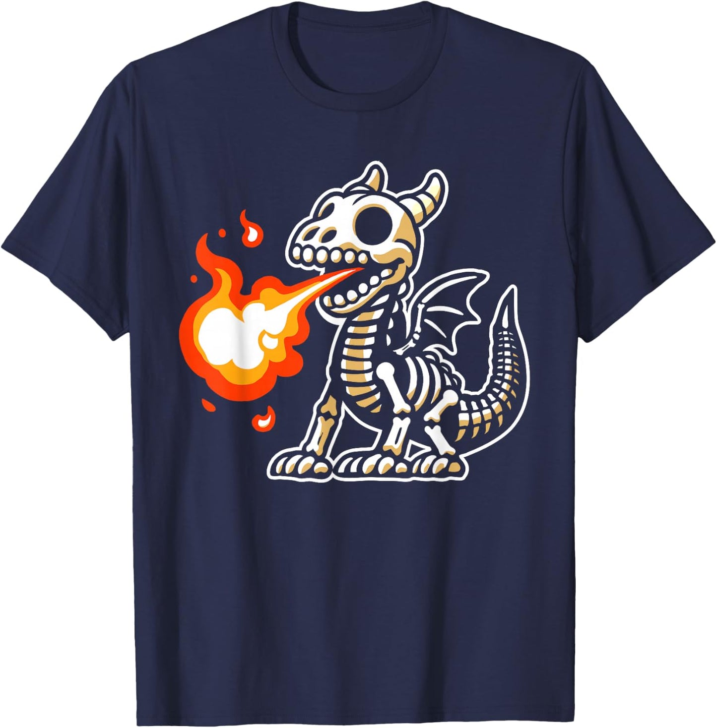Retro Spooky Dragon Skeleton X-Ray Boys Kids T-Shirt - T-Shirt | Navy