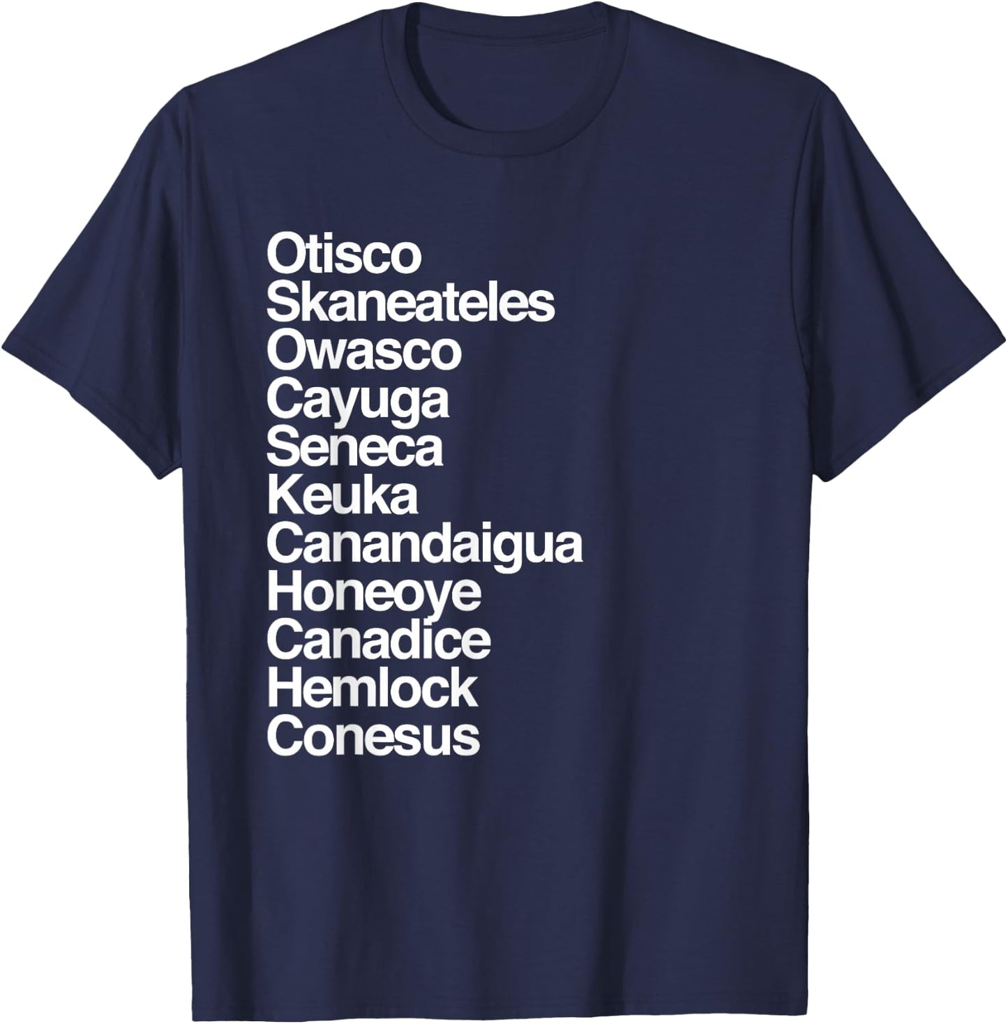 Finger Lakes NY Finger Lakes Region Cayuga Seneca Keuka T-Shirt - T-Shirt | Navy