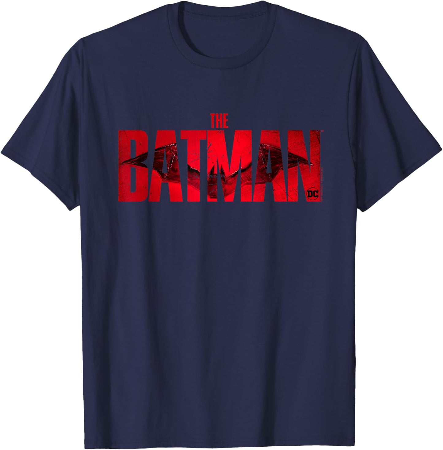 The Batman Crimson Drawn Bat Logo Small T-Shirt - T-Shirt | Navy