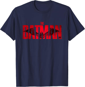 The Batman Crimson Drawn Bat Logo Small T-Shirt - T-Shirt | Navy