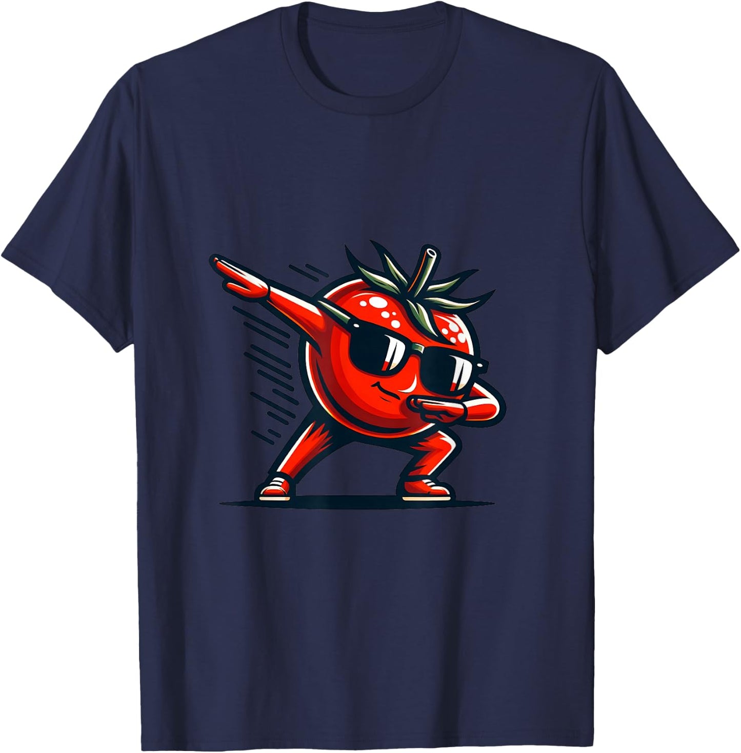 Dab Tomato Dancing Dabbing Retro Fruit T-Shirt - T-Shirt | Navy