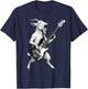 Goat Playing Bass Guitar Rock Music Animal Lover T-Shirt - T-Shirt | Navy