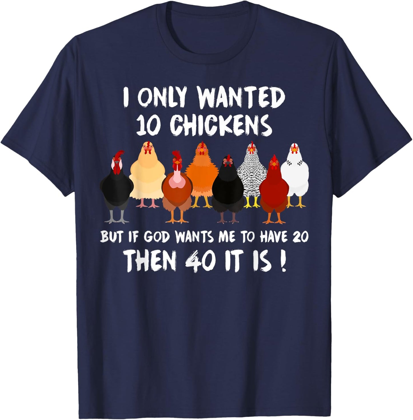 Funny Chicken Gifts Women Poultry Chickens Farmer T-Shirt - T-Shirt | Navy