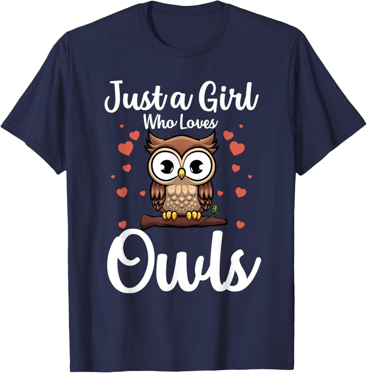 Funny Owl Themed Art Girls Kids Owl Lover T-Shirt - T-Shirt | Navy
