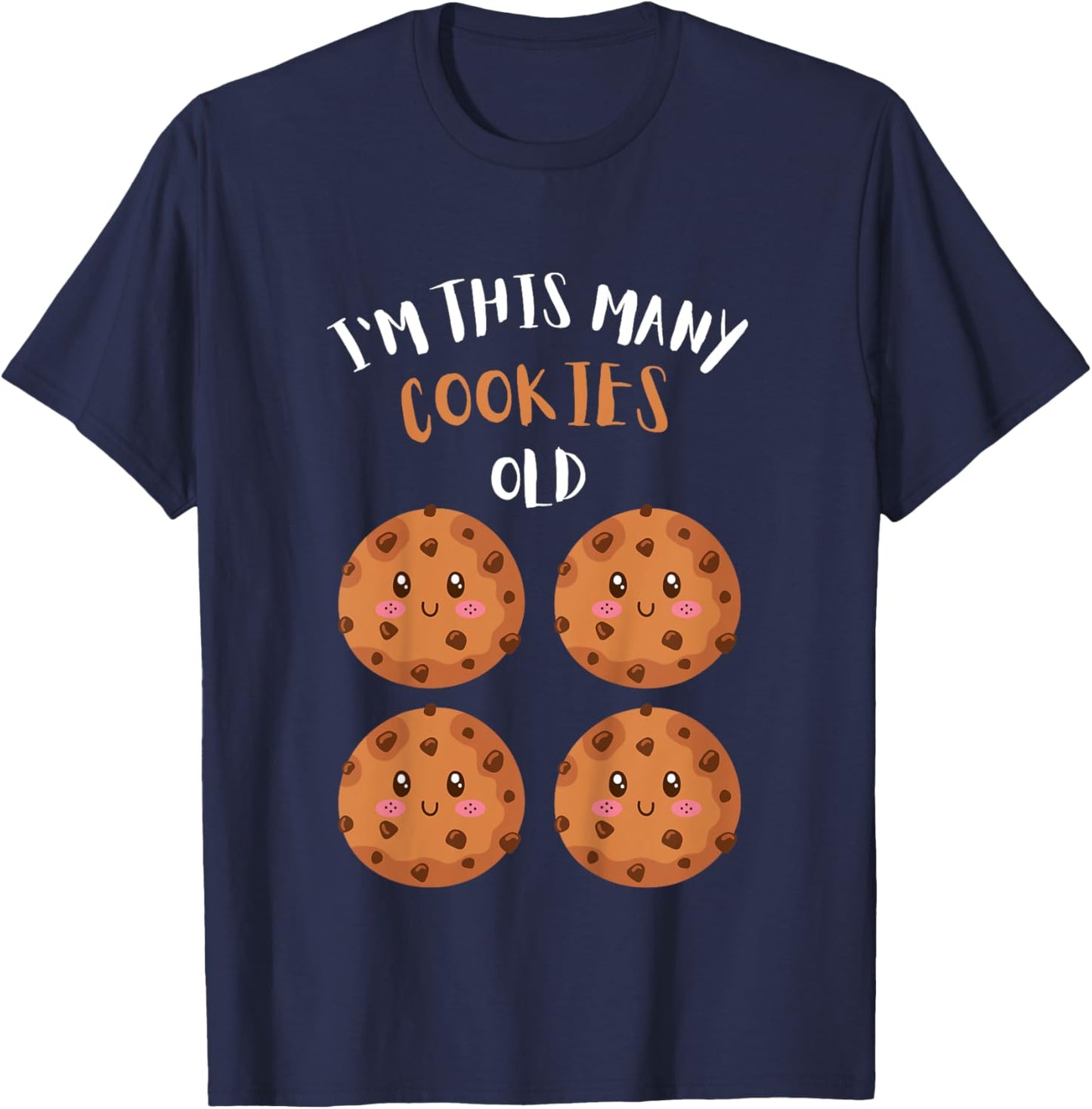 Kids I'm This Many Cookies Old Cookie 4th Birthday 4 Years Old T-Shirt - T-Shirt | Navy