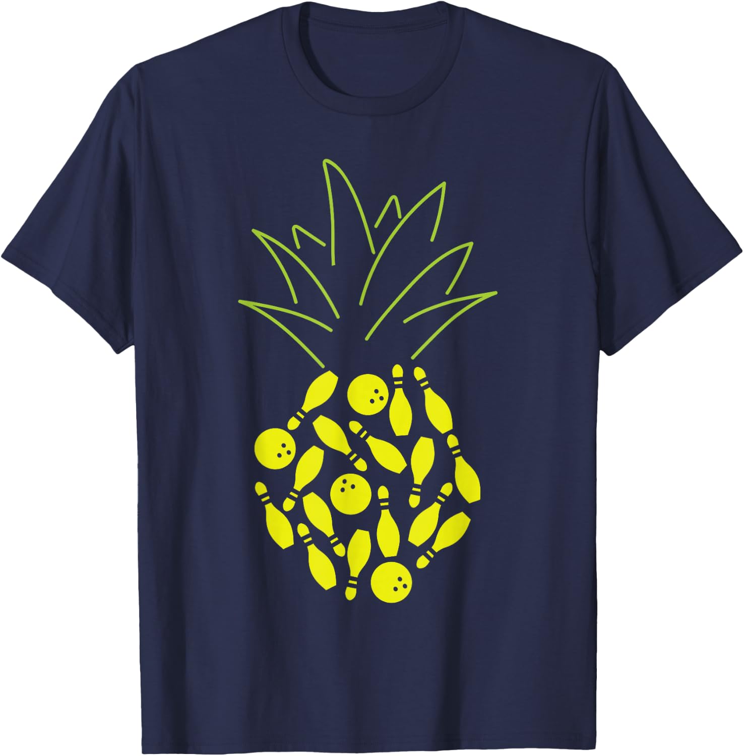 Funny Bowling Pineapple T-Shirt - T-Shirt | Navy