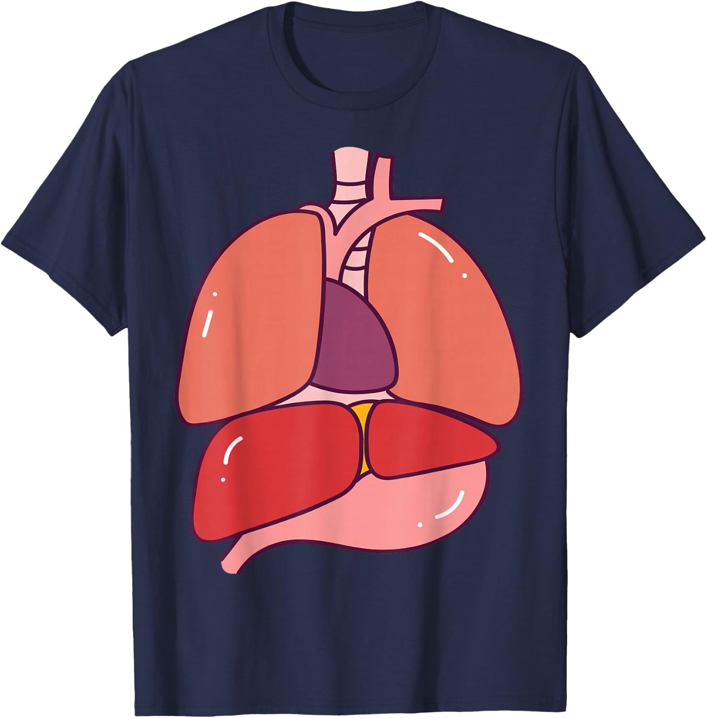 Human Body Anatomy: Illustrated Internal Organs Halloween T-Shirt - T-Shirt | Navy