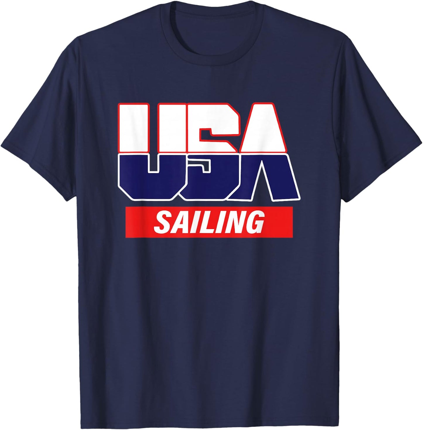 USA Team Sailing - men & women American sports T-Shirt - T-Shirt | Navy