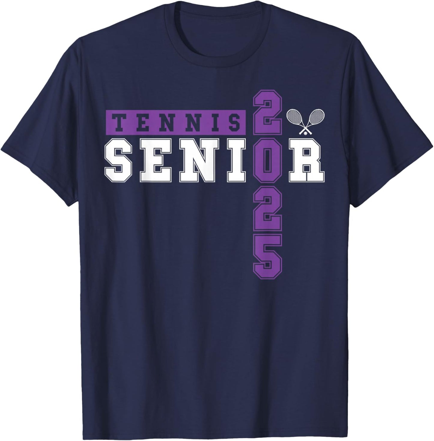 Tennis Senior Night Tennis Senior 2025 Graduation 43 T-Shirt - T-Shirt | Navy
