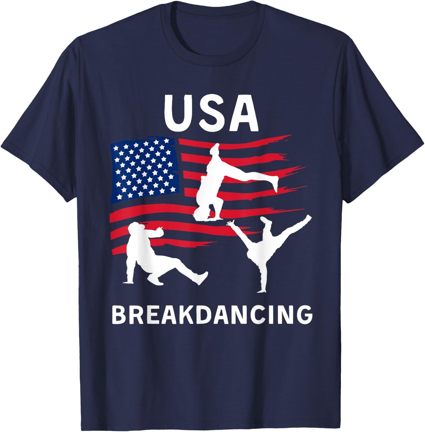 USA Breakdancing - Breakdancing USA Flag T-Shirt - T-Shirt | Navy