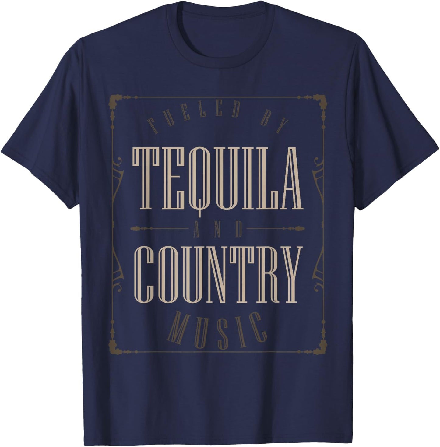 Tequila Drinking Western Lifestyle Country Music T-Shirt - T-Shirt | Navy