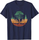Trees Wildlife Nature Outdoors Retro Vintage Forest T-Shirt - T-Shirt | Navy