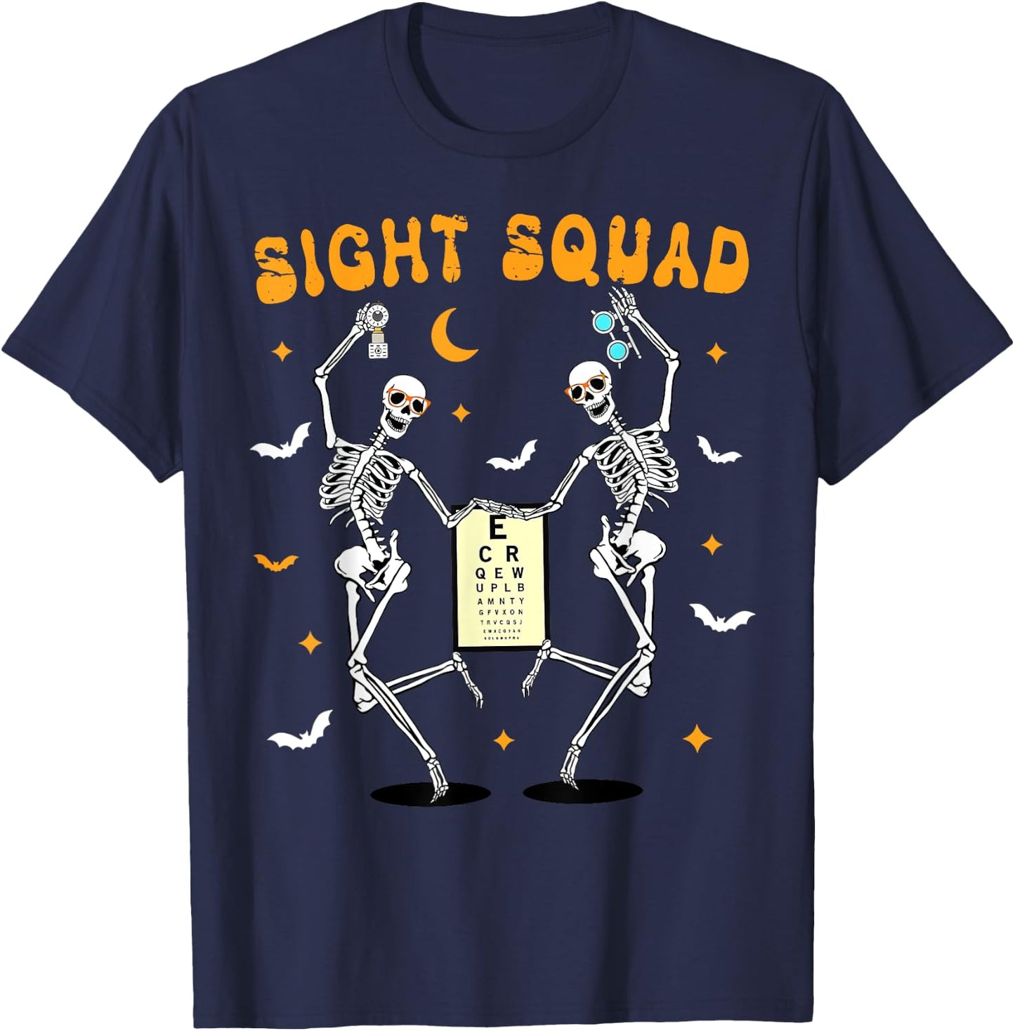 Skeleton Dancing Sight Squad Halloween Optometrist Optometry T-Shirt - T-Shirt | Navy