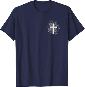 Jesus Christ Design for Christians Men Women Christian Cross T-Shirt - T-Shirt | Navy