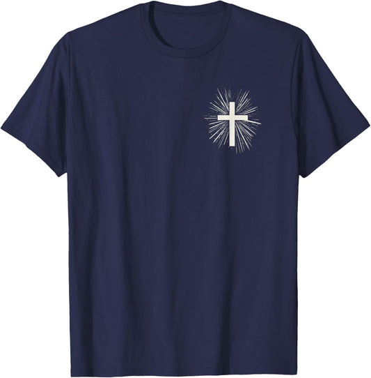 Jesus Christ Design for Christians Men Women Christian Cross T-Shirt - T-Shirt | Navy