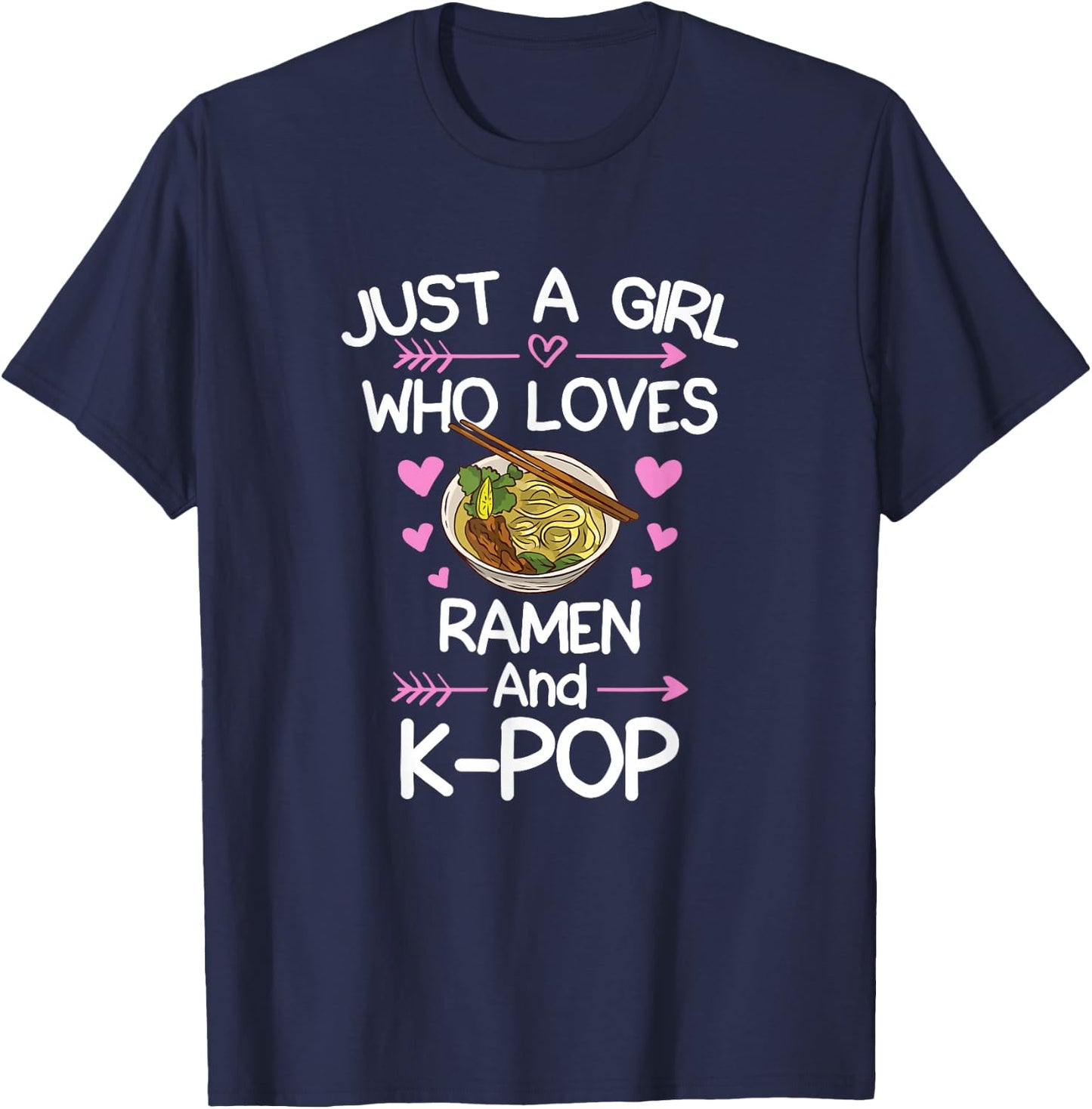 Ramen And K-Pop Anime for Teen Girls T-Shirt - T-Shirt | Navy