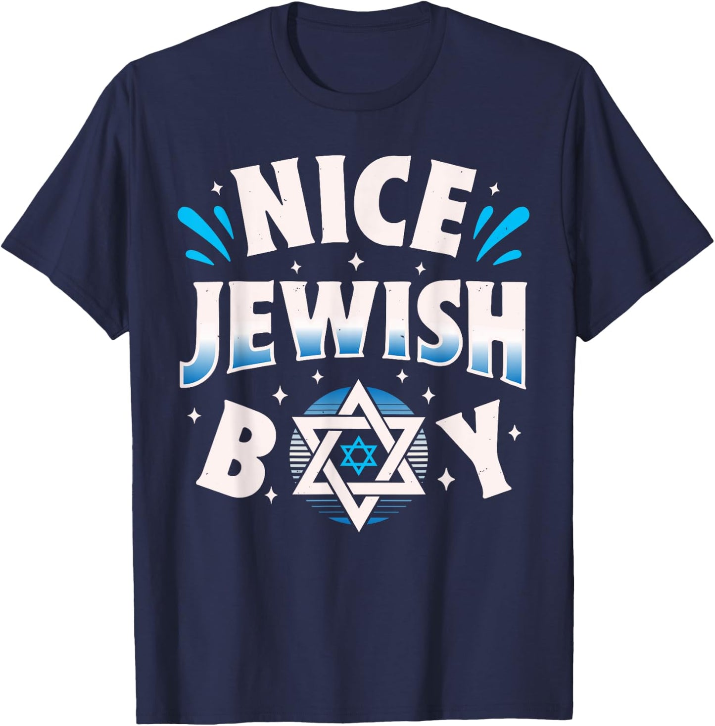 Nice Jewish Boy Hanukkah Chanukah Jews Judaism Star Of David T-Shirt - T-Shirt | Navy