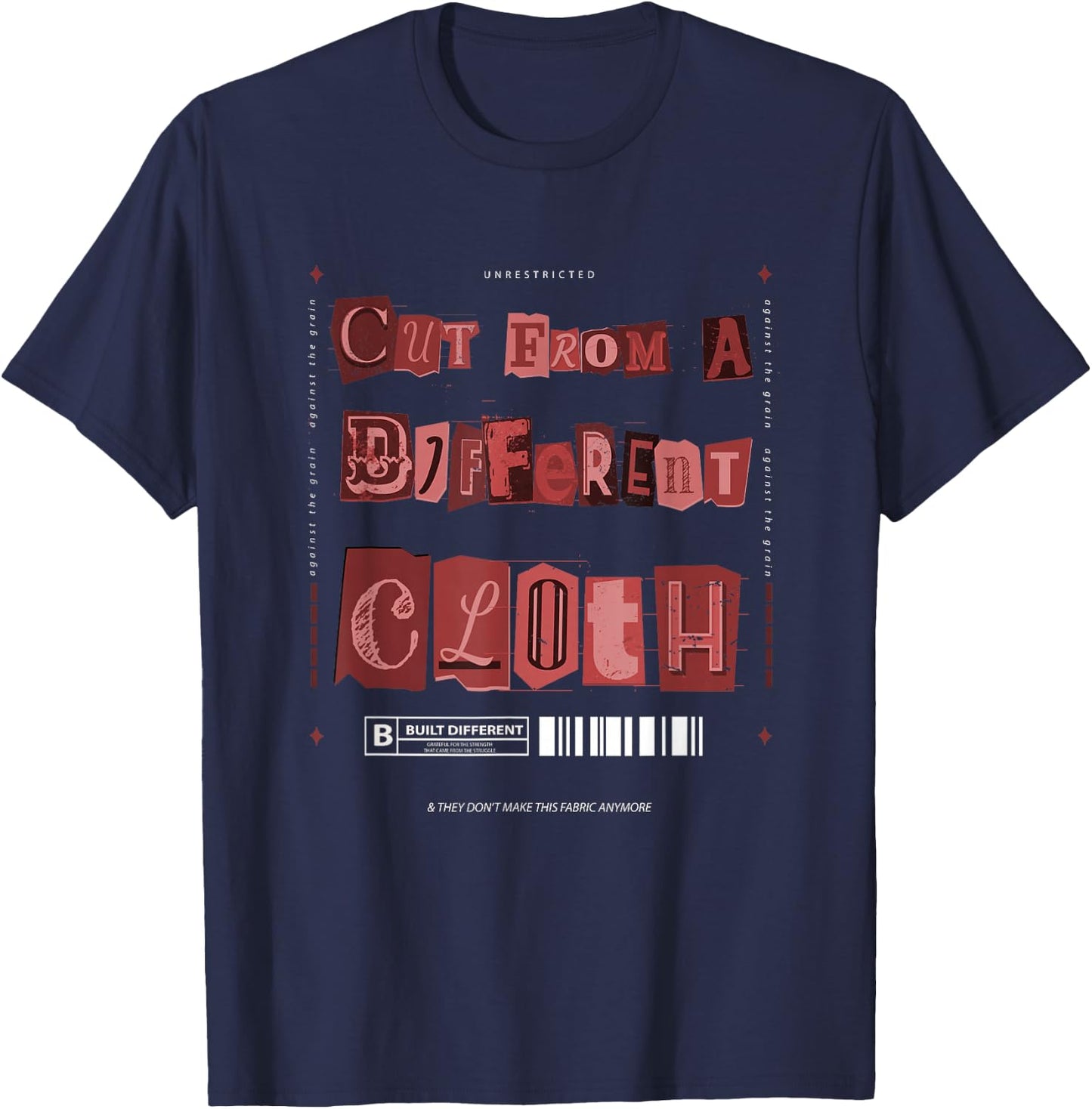 Maroon Burgundy Cut from A Different Cloth Maroon Graphic T-Shirt - T-Shirt | Navy