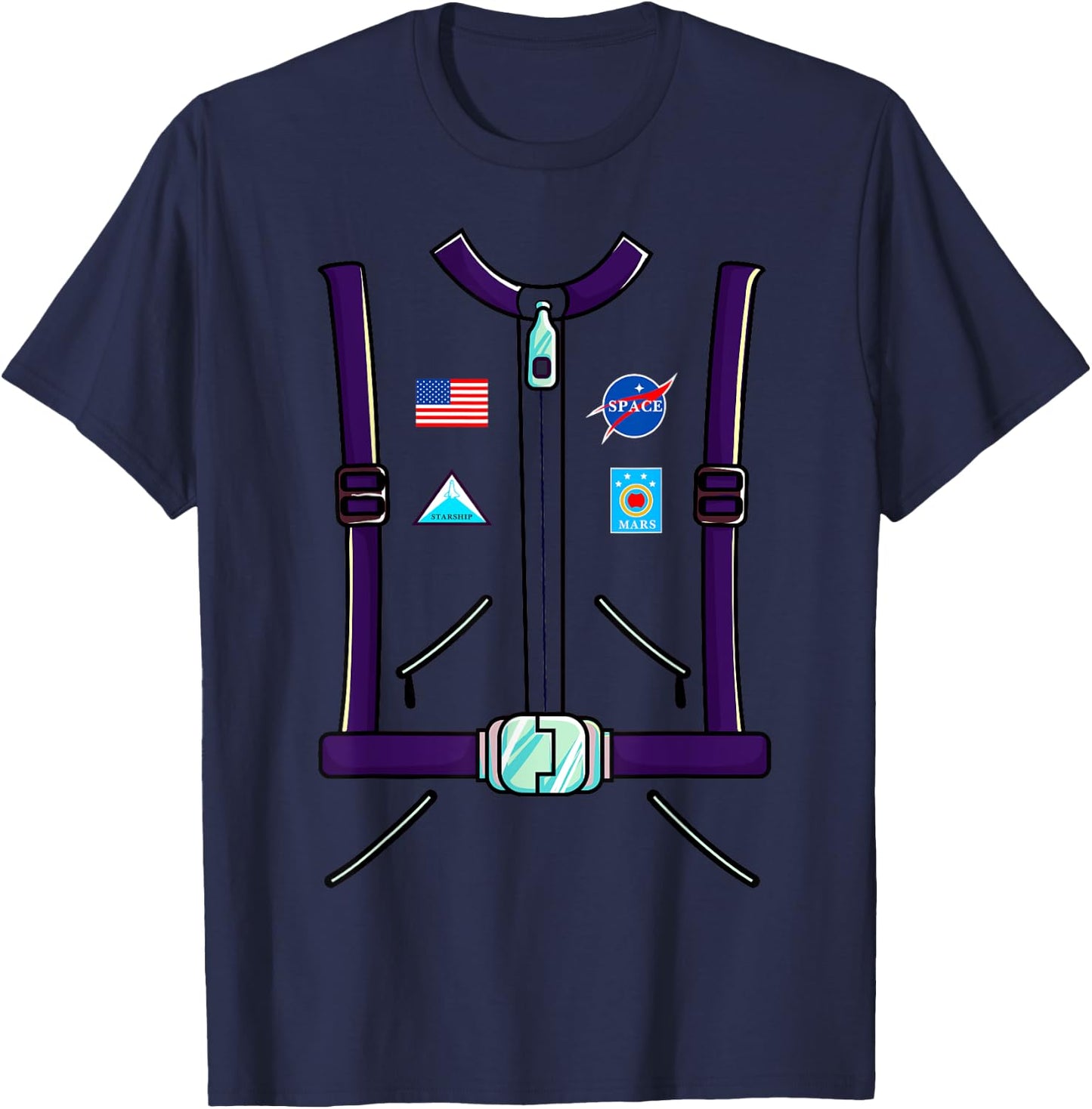 Astronaut Costume Space Suit Adult Men Women Kids Boys T-Shirt - T-Shirt | Navy