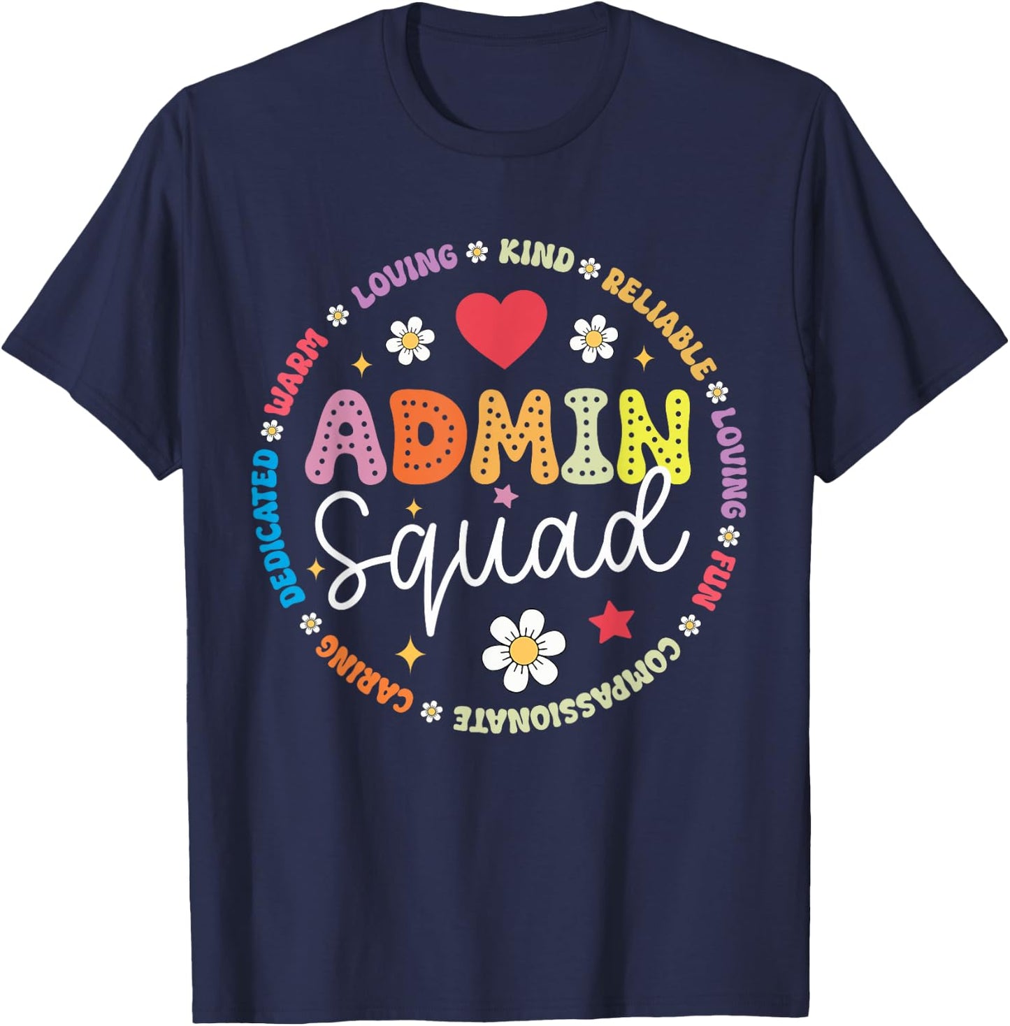 Cute Admin Squad Admin Assistants Office Squad T-Shirt - T-Shirt | Navy
