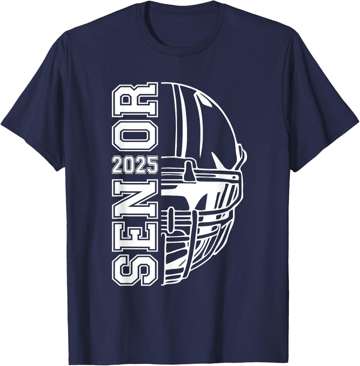 Graduate Senior Class of 2025 Graduation American Football T-Shirt - T-Shirt | Navy
