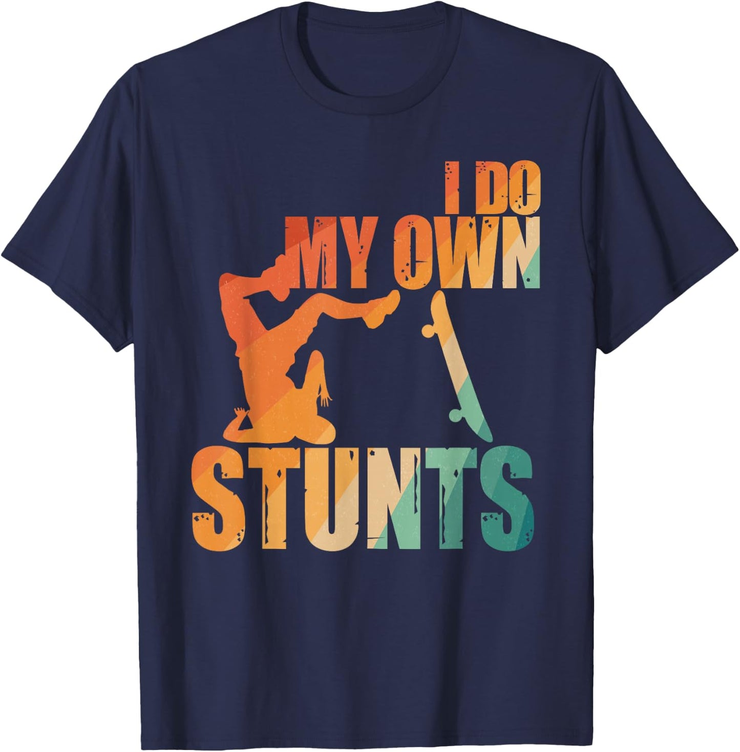 Skateboard Art Women Kids Skateboard Skateboarding T-Shirt - T-Shirt | Navy