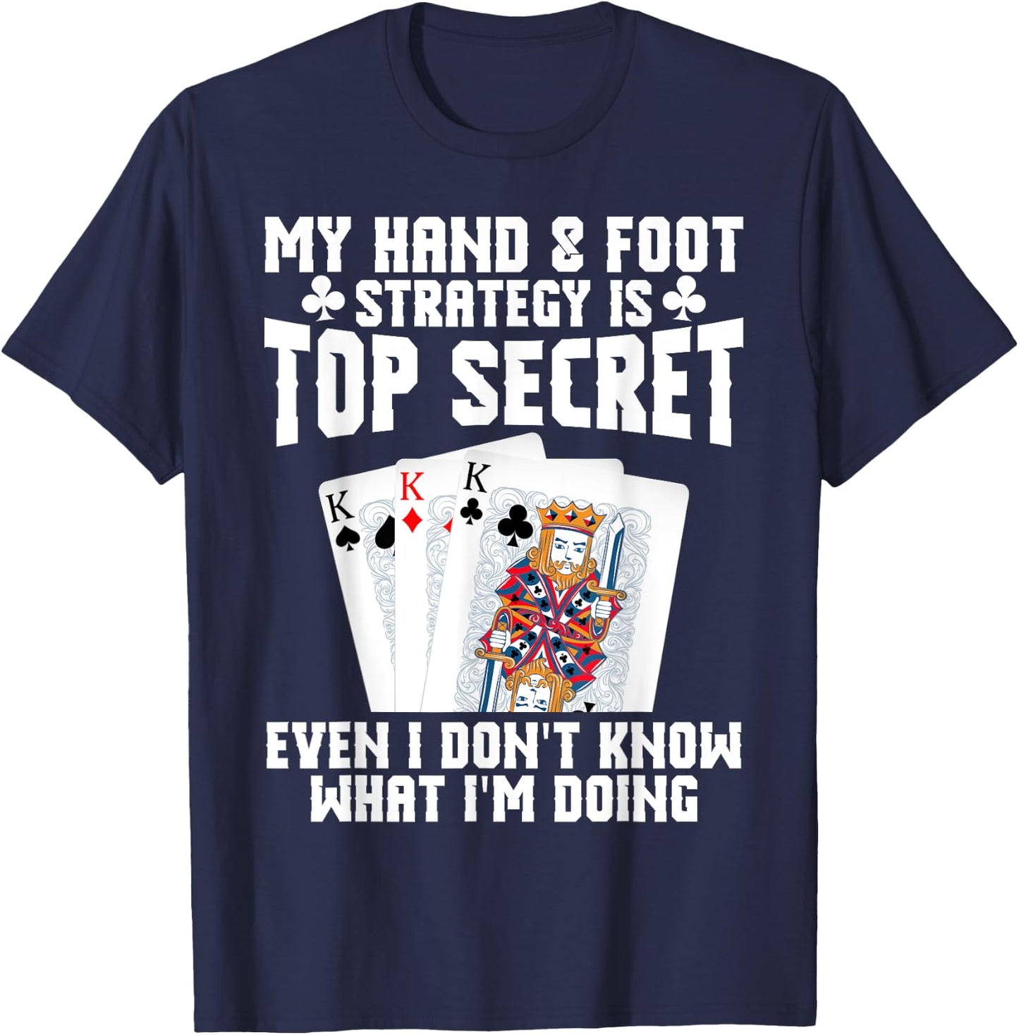 Hand&Foot Score Queen Card Game Set Player Hand and Foot T-Shirt - T-Shirt | Navy