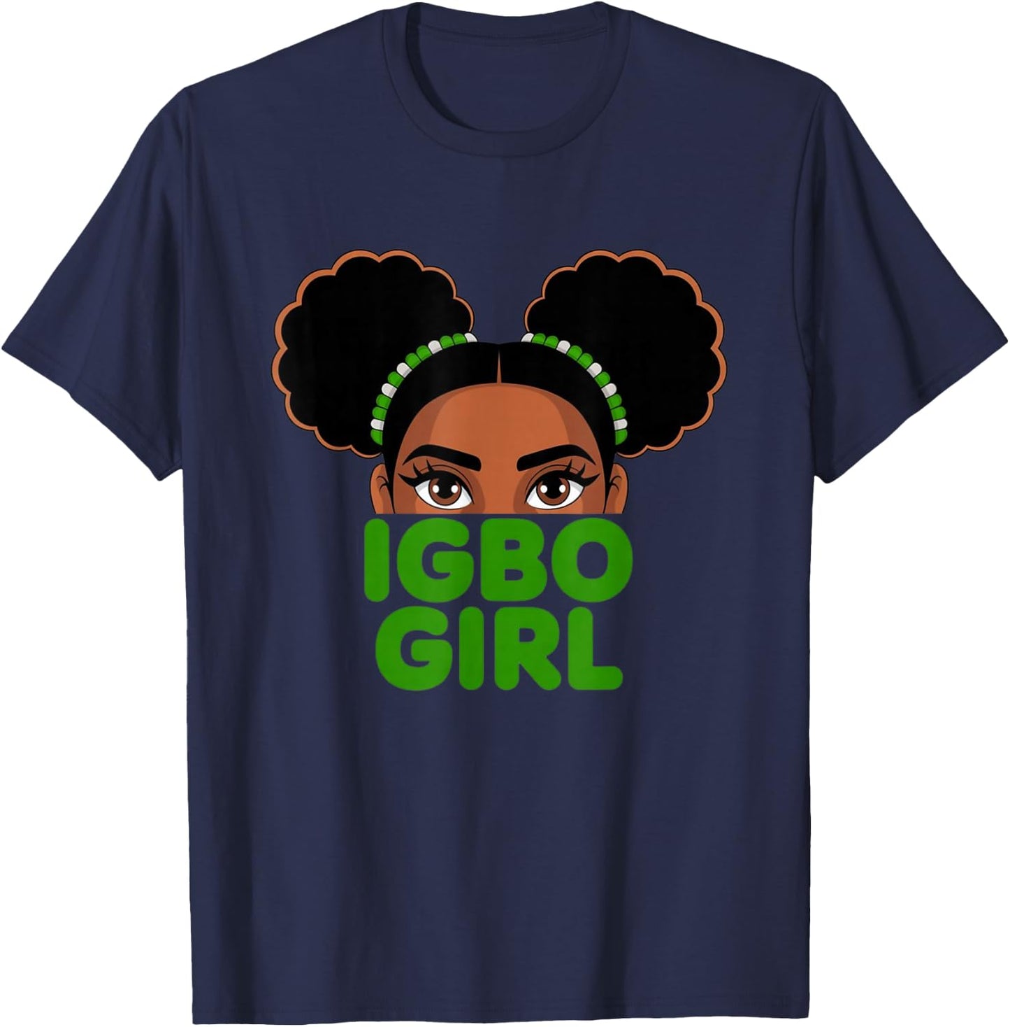 Igbo Girl - Cute Nigerian Girl Of Nigeria T-Shirt - T-Shirt | Navy