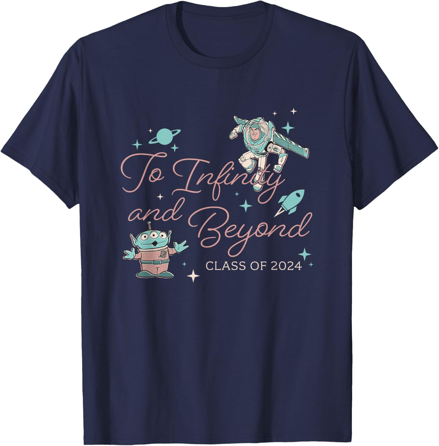 Disney Pixar Toy Story Infinity And Beyond Class 2024 Retro T-Shirt - T-Shirt | Navy