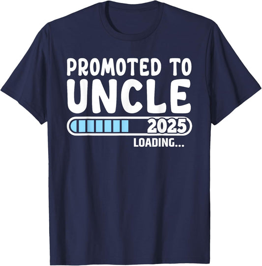 Promoted to Uncle 2025 Gifts First Time Uncle 2025 , Small, Black T-Shirt - T-Shirt | Navy