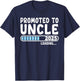 Promoted to Uncle 2025 Gifts First Time Uncle 2025 , Small, Black T-Shirt - T-Shirt | Navy