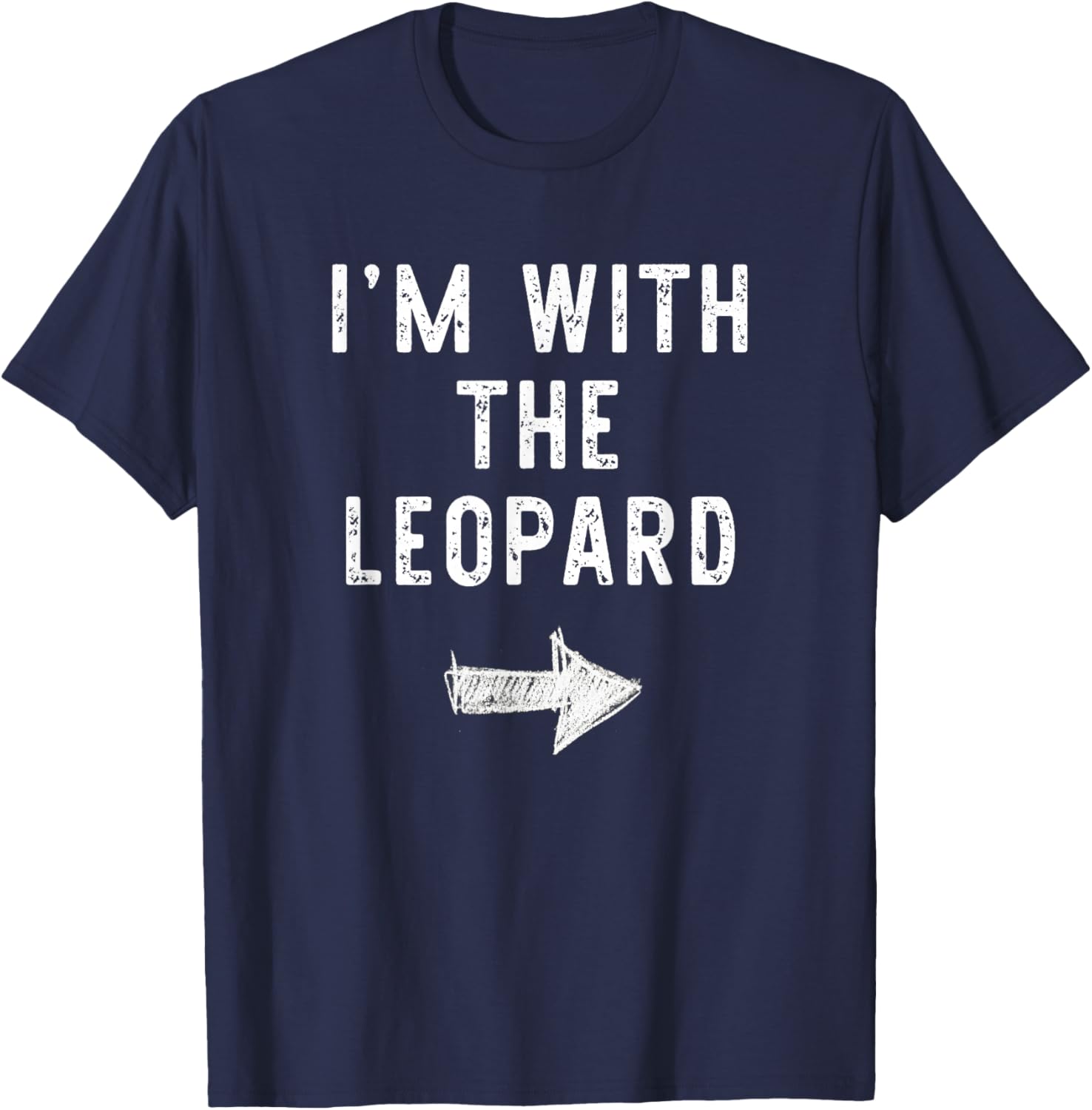 I’m with The Leopard Funny Halloween Couple Costume T-Shirt - T-Shirt | Navy