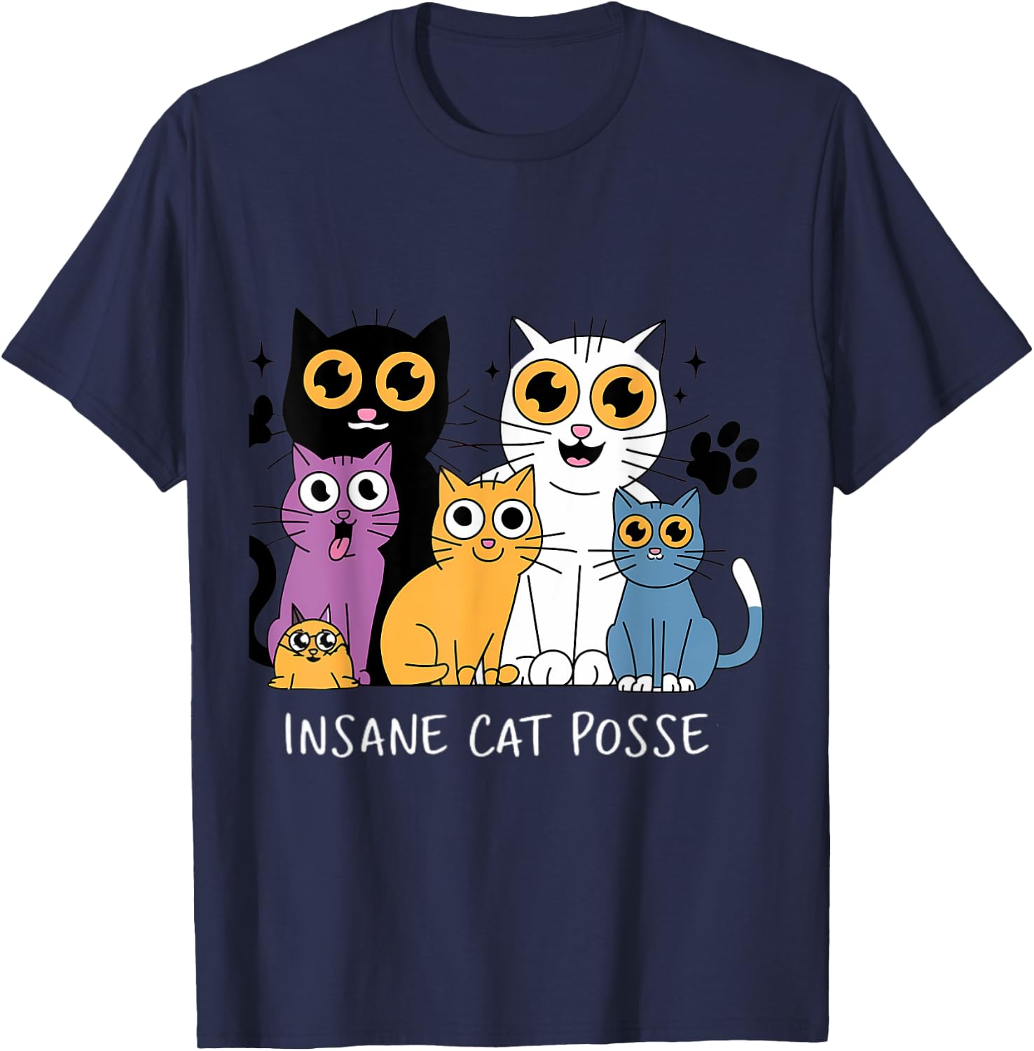 Funny Cat Insane Cat Posse Women T-Shirt - T-Shirt | Navy