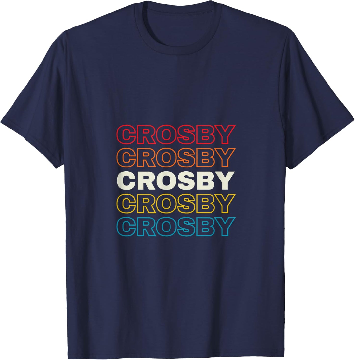 I Love Crosby Personalized Retro Sunset First Name T-Shirt - T-Shirt | Navy