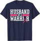 Husband Of A Warrior Breast Cancer Awareness Support T-Shirt - T-Shirt | Navy