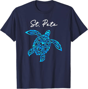 St Petersburg Florida Sea Turtle Vacation Souvenir St Pete T-Shirt - T-Shirt | Navy
