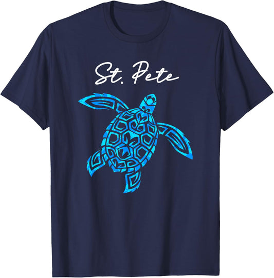 St Petersburg Florida Sea Turtle Vacation Souvenir St Pete T-Shirt - T-Shirt | Navy
