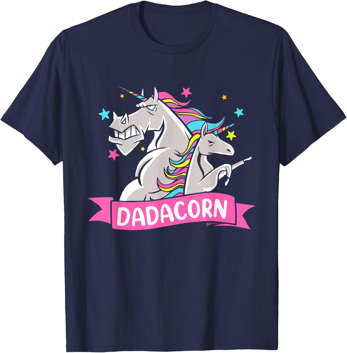 Fathers Day Gift Unicorn Dad Shirt Funny Dadacorn Kids Men T-Shirt - T-Shirt | Navy