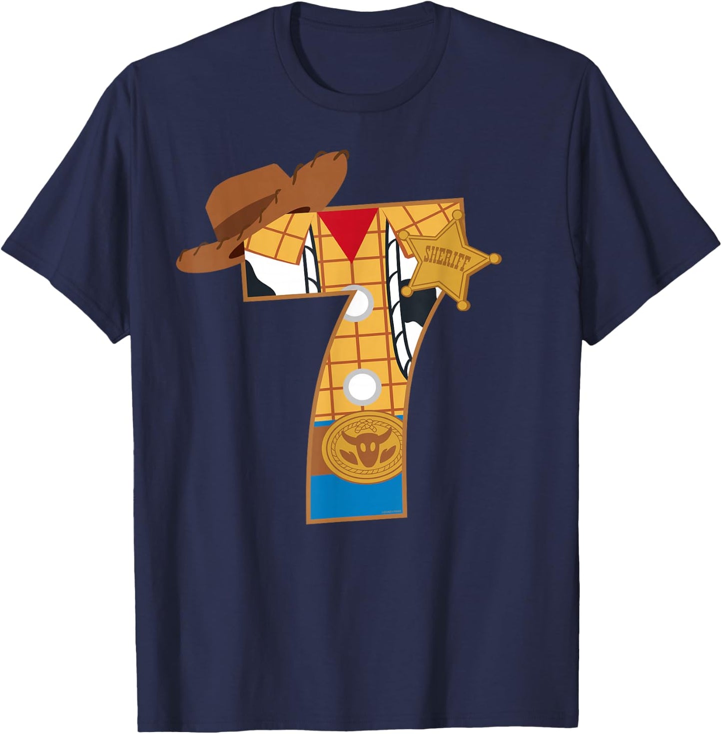 Disney and Pixar's Toy Story Seventh Birthday 7 Years Old T-Shirt - T-Shirt | Navy